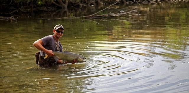 Fisherman who caught a fish